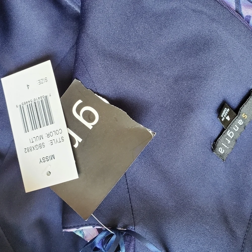 NWT Sangria purple floral dress with pockets Sz. 4 - Picture 7 of 7